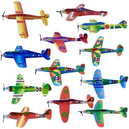 6 Vliegtuigjes | Vliegend Foam Zweefvliegtuig | Lightfight | Speelgoed | Verjaardagstraktatie | cadeau
